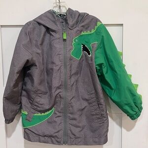 London Fog Boys Dinosaur Hooded Jacket Size 5 Lightweight